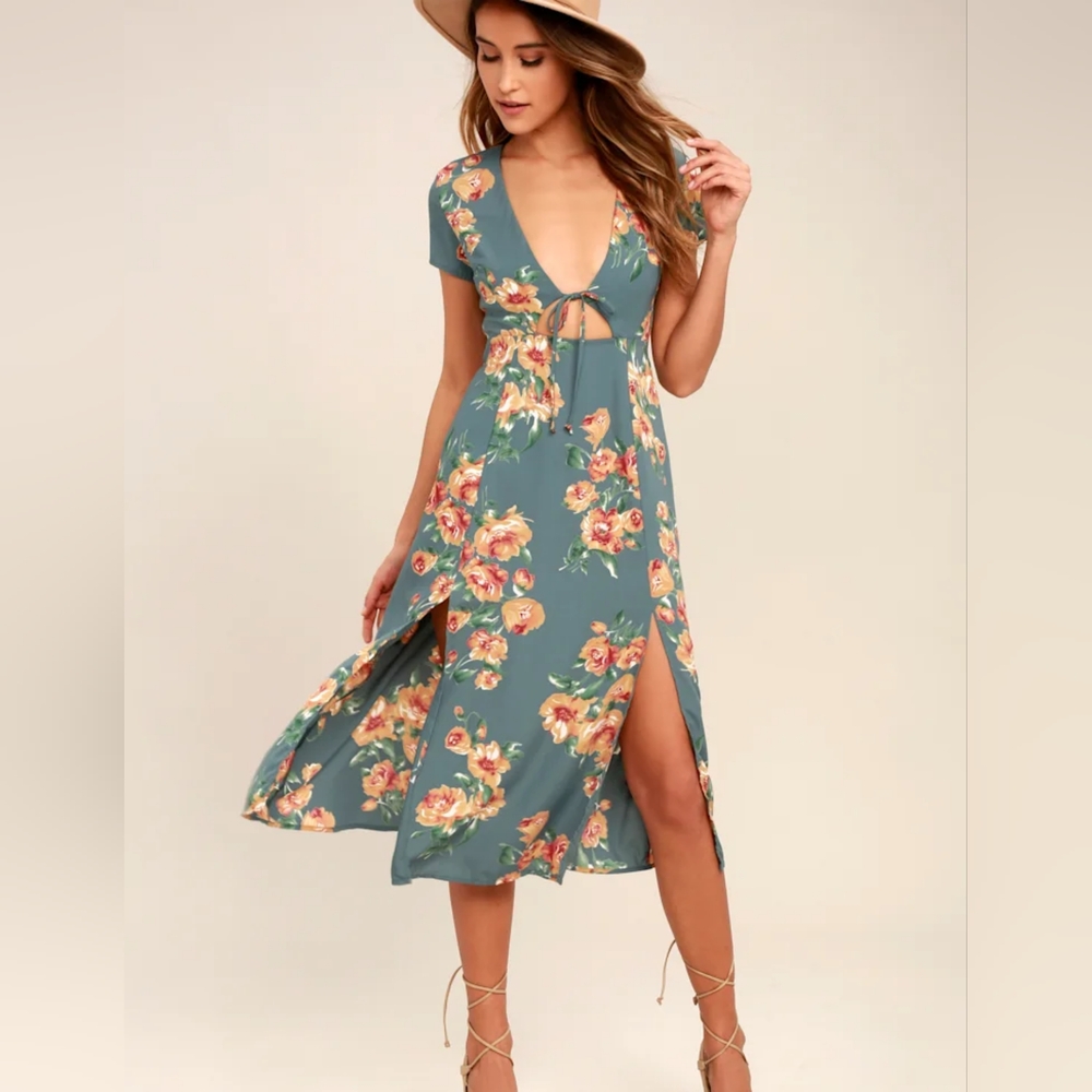 Lulus floral print midi dress
